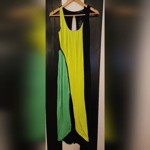 Bebe asymmetrical dress. Multi-color. High-low dress. W/ price tag. Size Small.